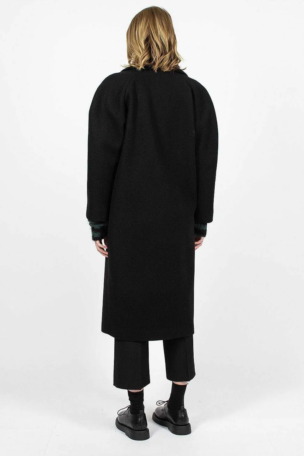 Dries Van Noten Oversized Collar Coat Black| Outerwear