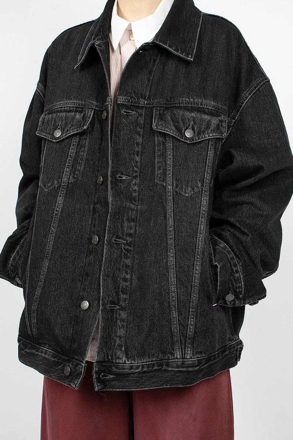 Acne Studios Oversized Denim Jacket Black| Outerwear