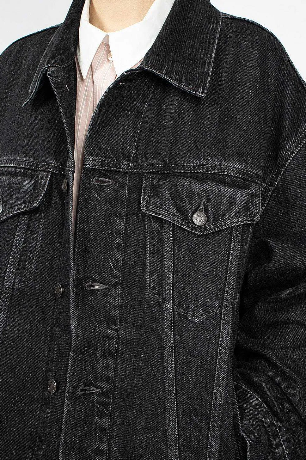 Acne Studios Oversized Denim Jacket Black| Outerwear