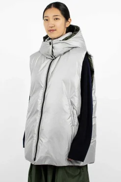 Sofie D'Hoore Ozark Reversible Gilet Silver/Khaki| Outerwear