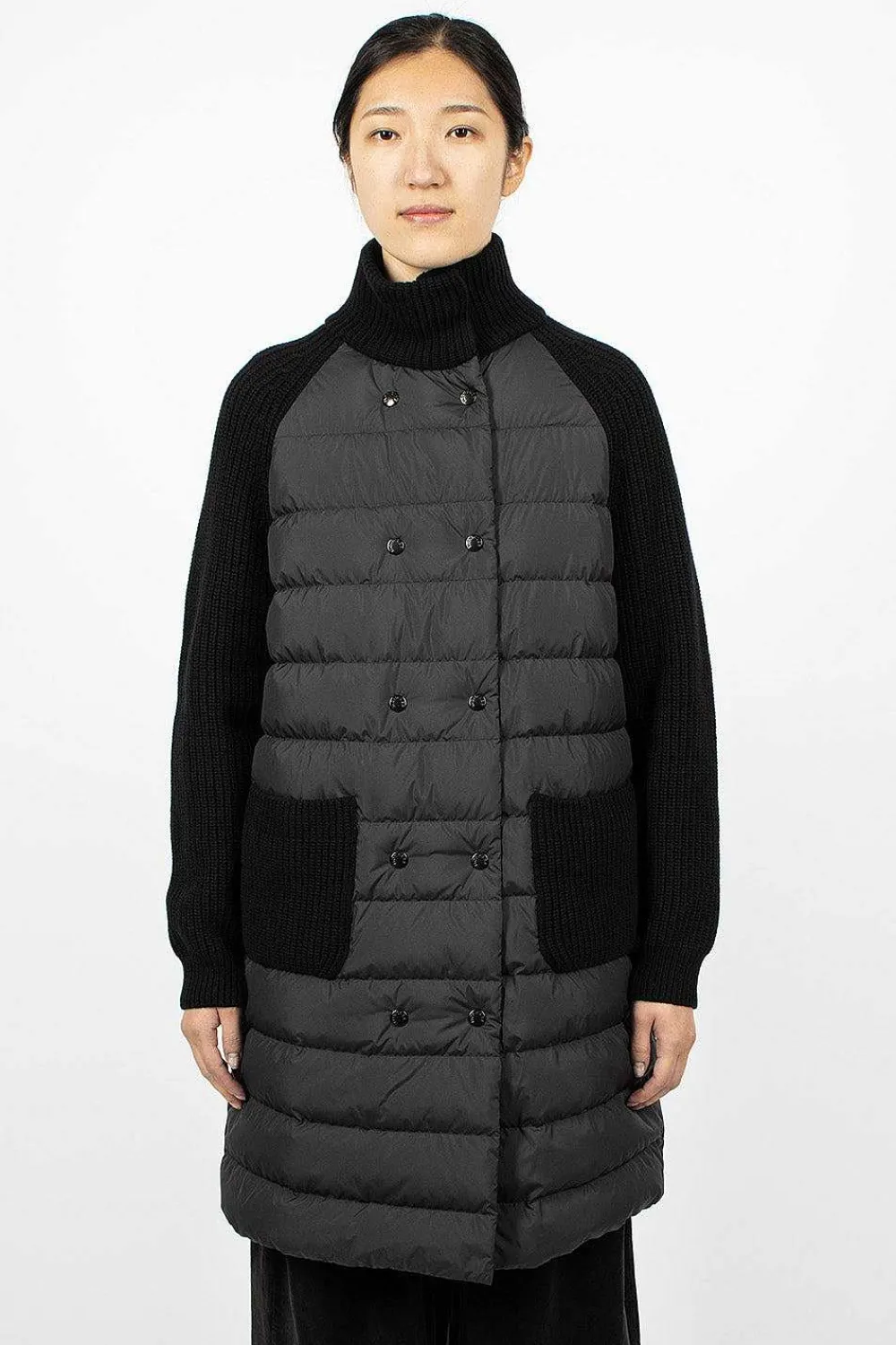 Moncler Padded Long Wool Cardigan| Knitwear