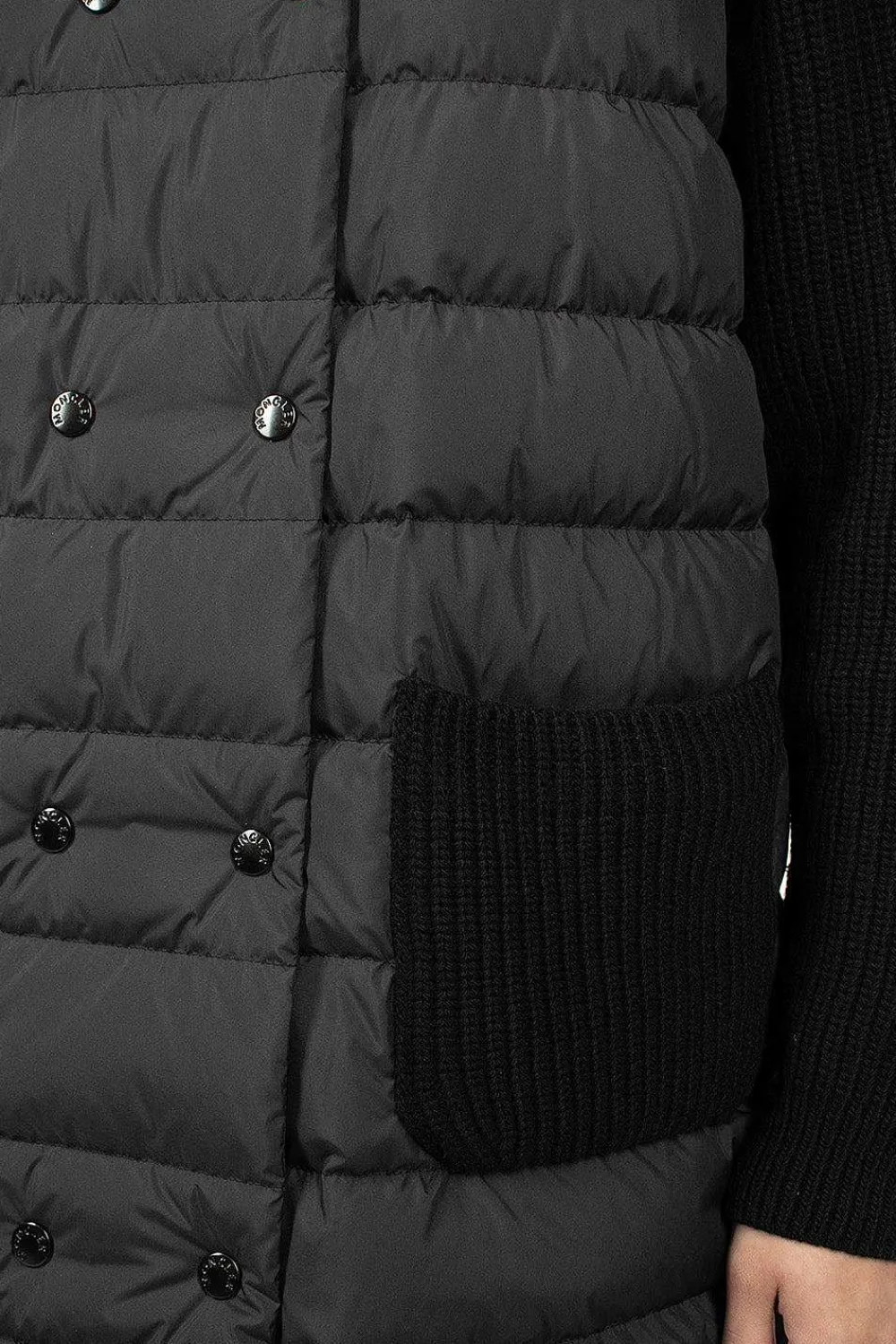 Moncler Padded Long Wool Cardigan| Knitwear