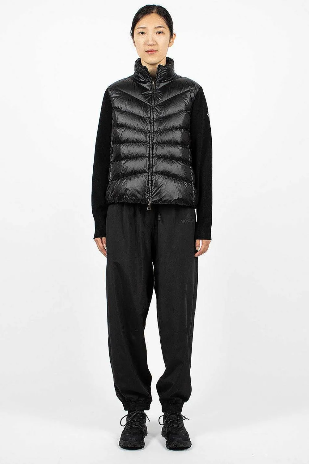 Moncler Padded Wool Cardigan Black| Outerwear