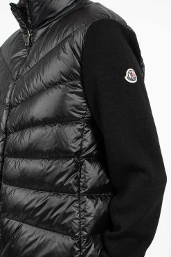 Moncler Padded Wool Cardigan Black| Outerwear