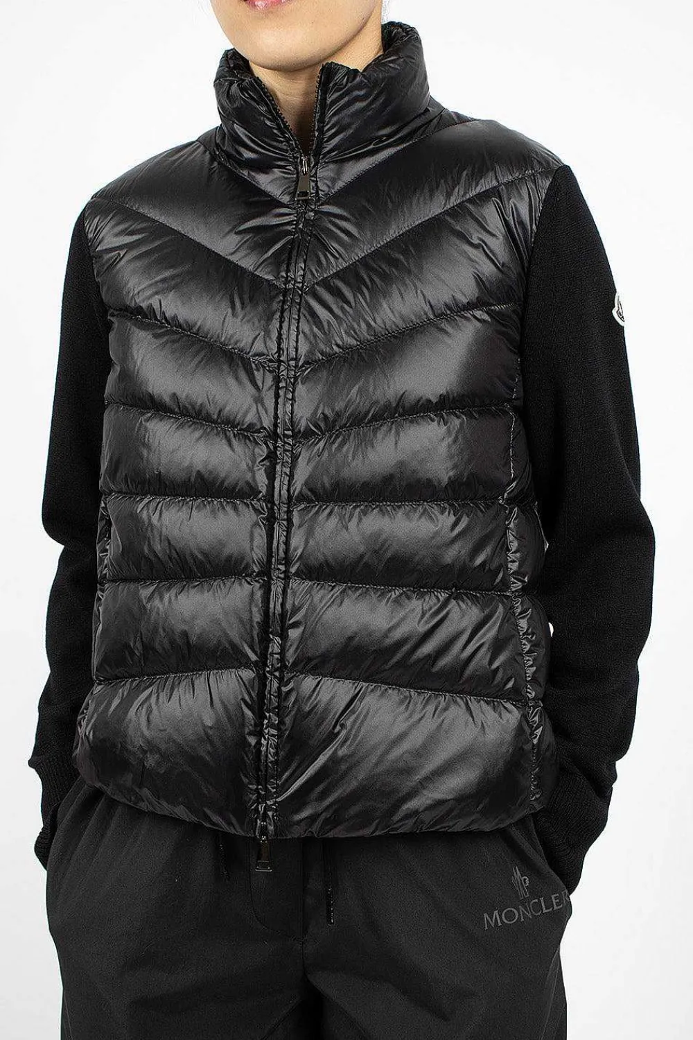 Moncler Padded Wool Cardigan Black| Outerwear