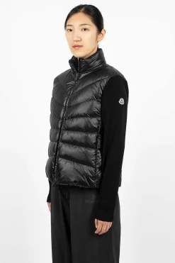 Moncler Padded Wool Cardigan Black| Outerwear