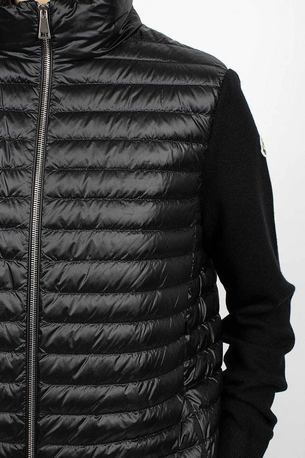 Moncler Padded Wool Cardigan Black| Outerwear