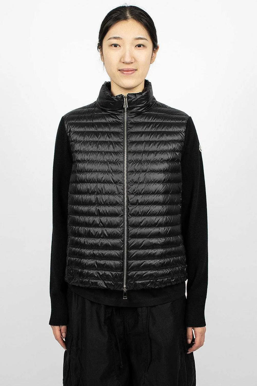 Moncler Padded Wool Cardigan Black| Outerwear