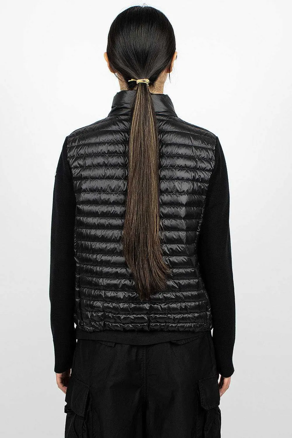 Moncler Padded Wool Cardigan Black| Outerwear