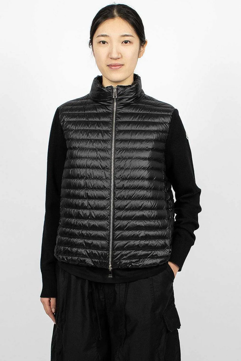 Moncler Padded Wool Cardigan Black| Outerwear