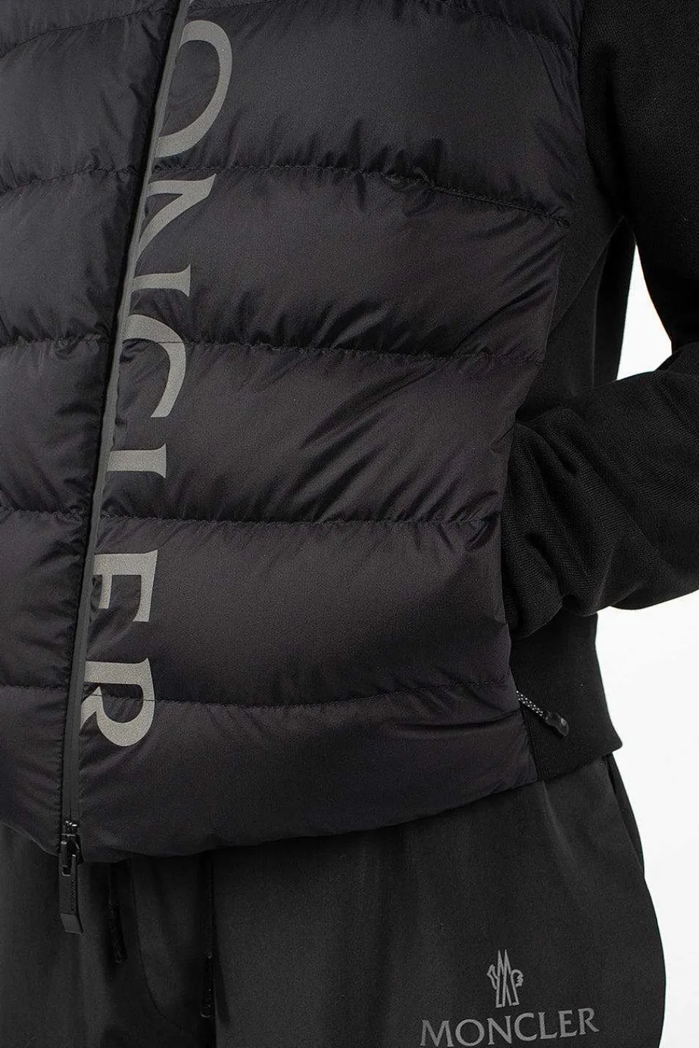 Moncler Padded Zip-Up Hoodie Black| Outerwear