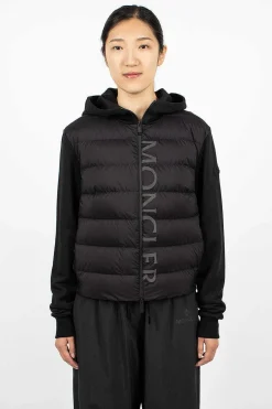 Moncler Padded Zip-Up Hoodie Black| Outerwear