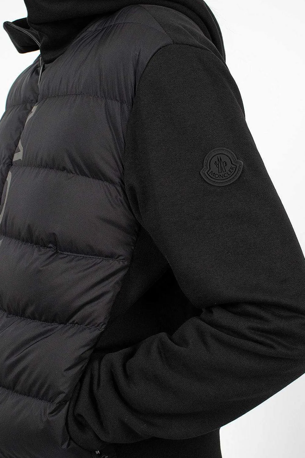 Moncler Padded Zip-Up Hoodie Black| Outerwear