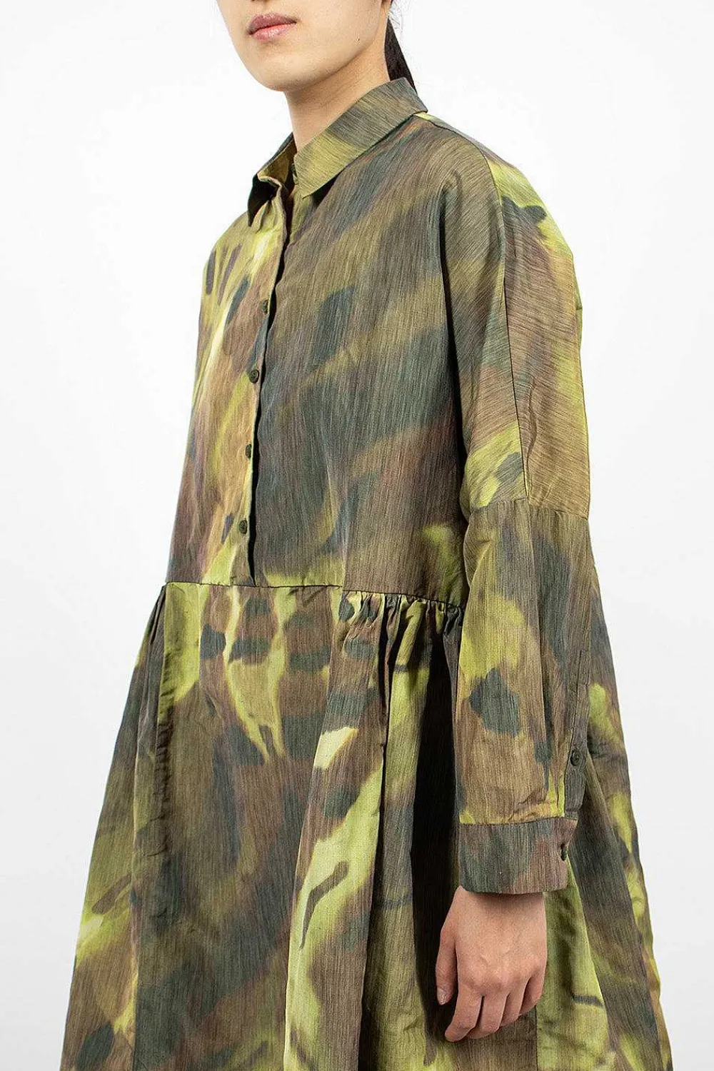 Casey Casey Paga Rouch Dress Ikat Khaki| Dresses