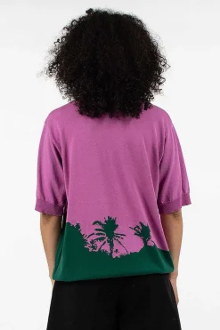 Dries Van Noten Palm S/S Sweater Pink| Tops