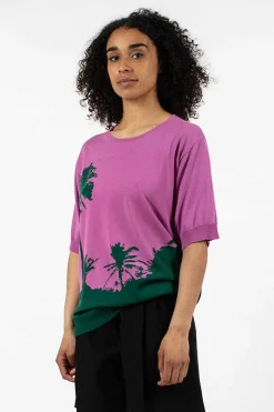 Dries Van Noten Palm S/S Sweater Pink| Tops