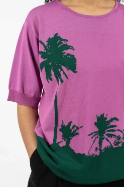 Dries Van Noten Palm S/S Sweater Pink| Tops