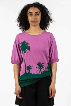Dries Van Noten Palm S/S Sweater Pink| Knitwear