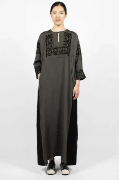 VISVIM Patchwork Dress Silk Black| Dresses