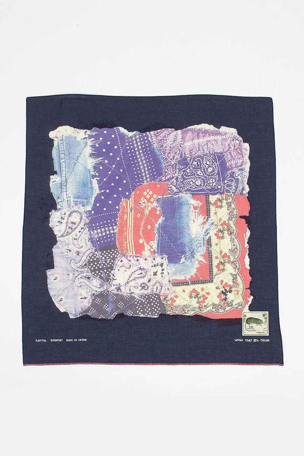 Kapital Patchwork Printed Bandana Navy| Bandanas