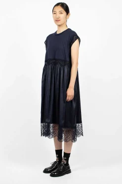 Simone Rocha Patchwork T-Shirt Dress Navy| Dresses