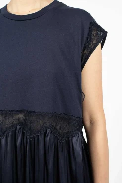 Simone Rocha Patchwork T-Shirt Dress Navy| Dresses