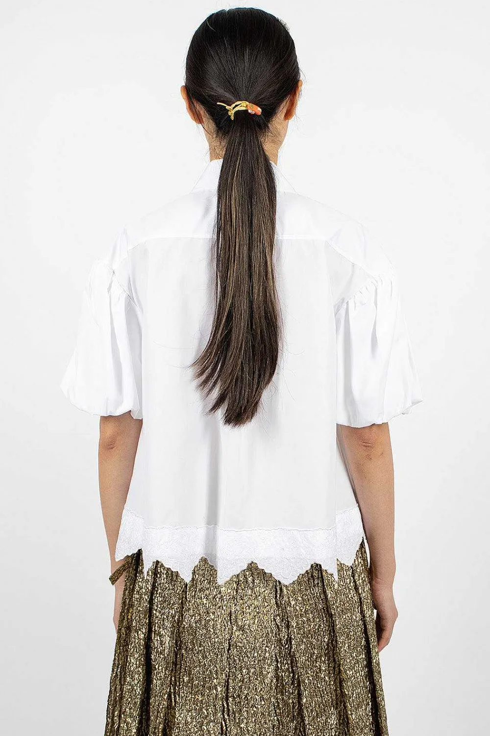 Simone Rocha Pearl Embellished Shirt White| Shirts