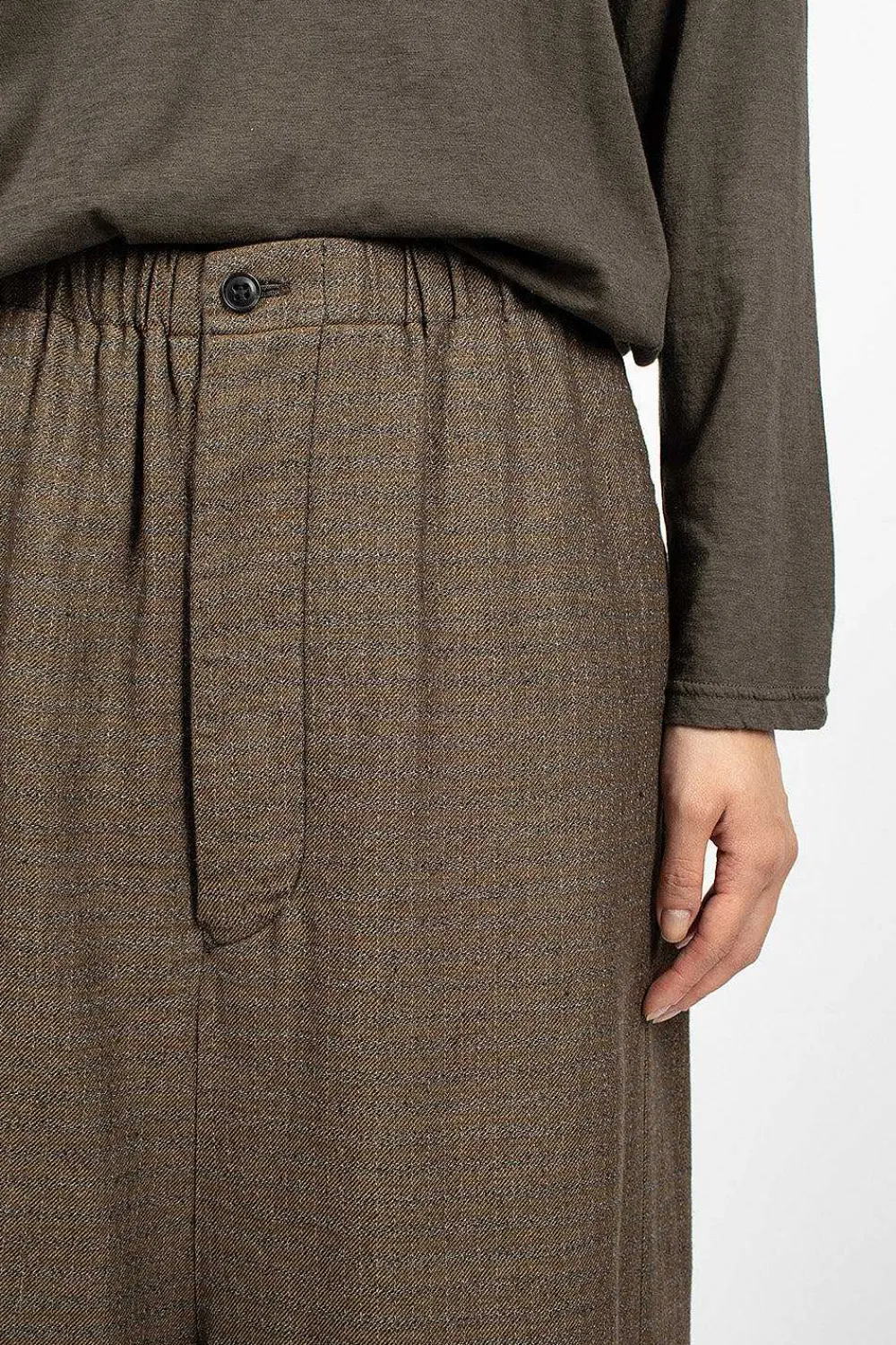 Vlas Blomme Penguin Pant Brown Old Check| Trousers