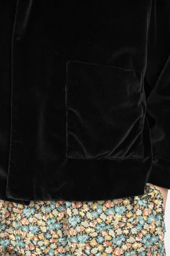 Daniela Gregis Peony Jacket Black Velvet| Outerwear