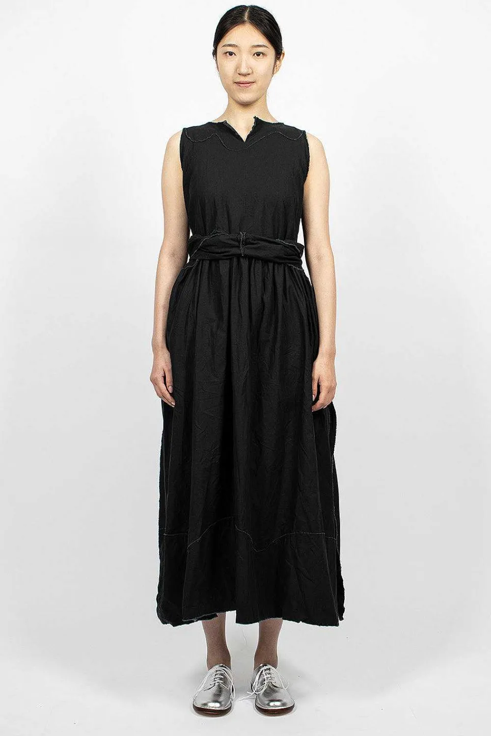 Daniela Gregis Pinafore Raw Cut Dress Black| Dresses