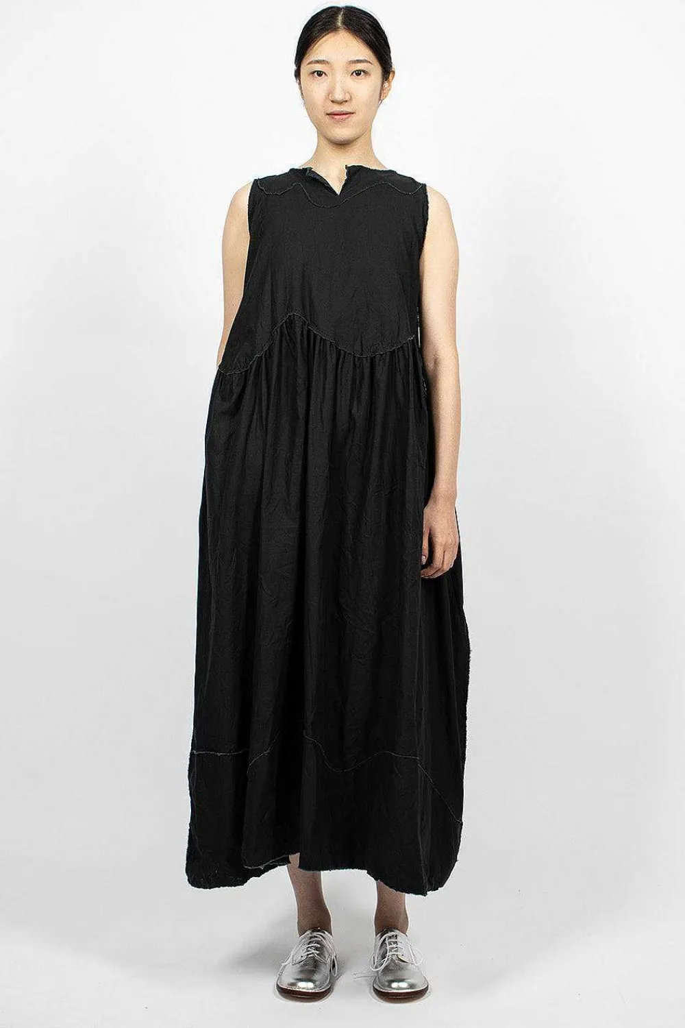 Daniela Gregis Pinafore Raw Cut Dress Black| Dresses