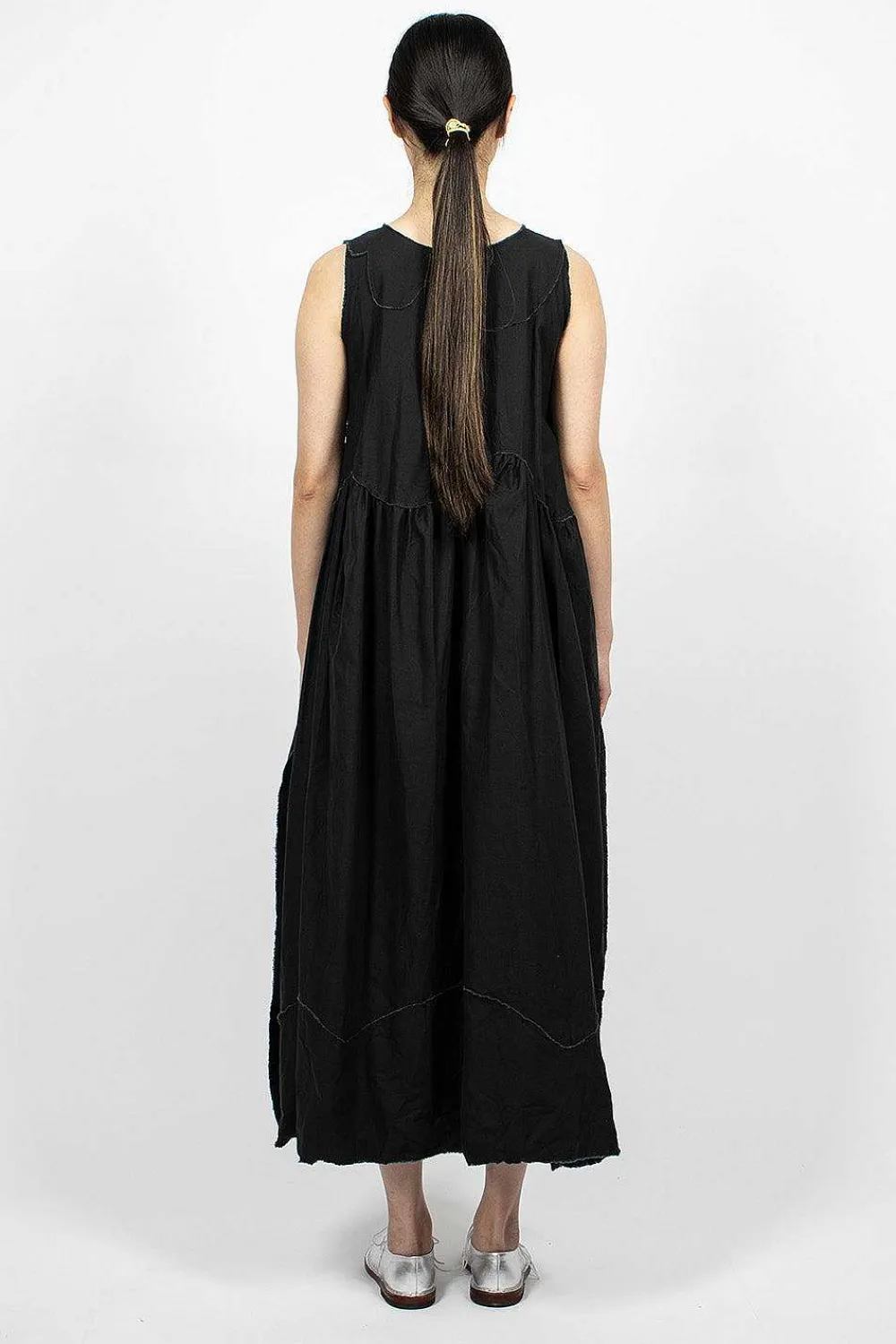 Daniela Gregis Pinafore Raw Cut Dress Black| Dresses
