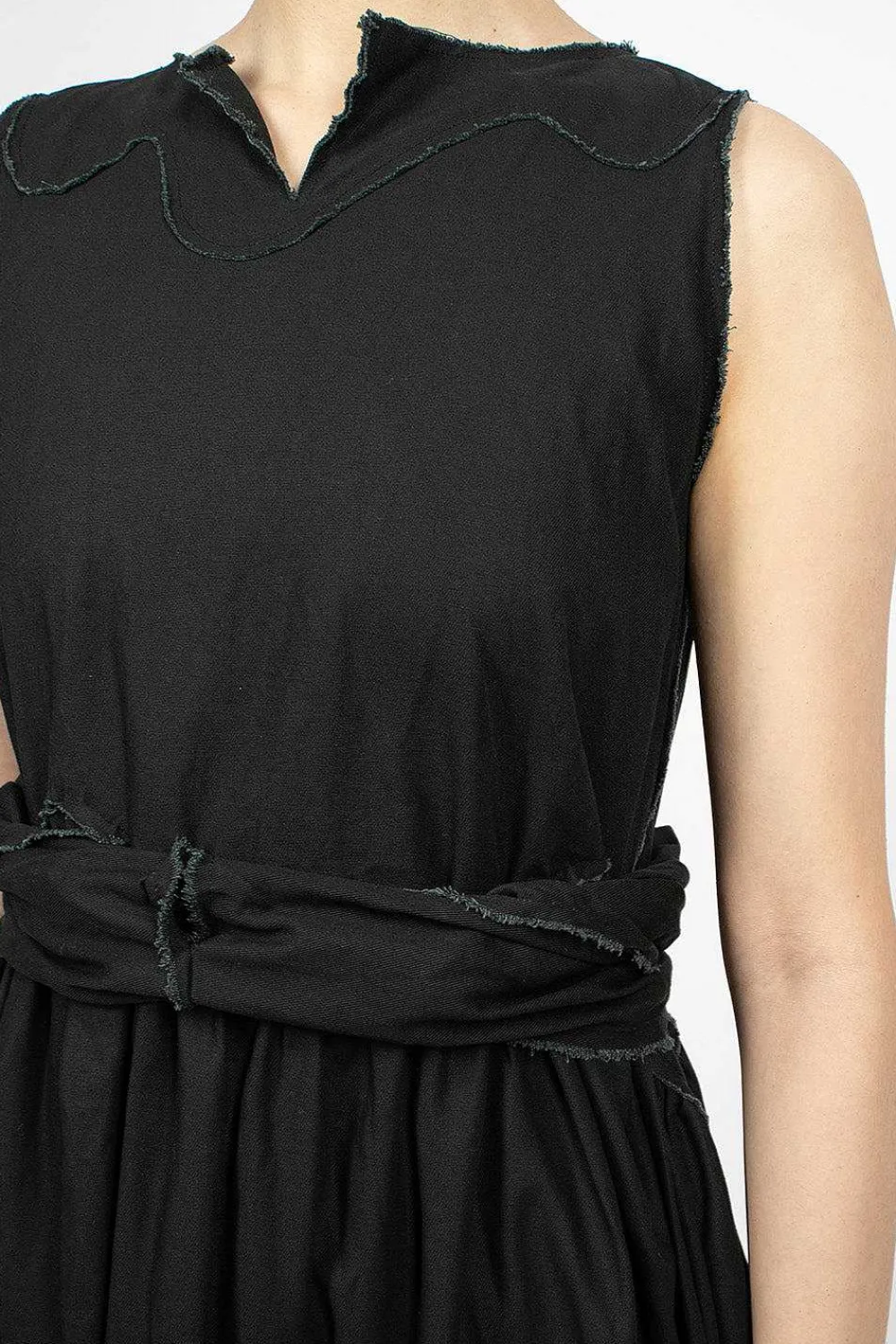 Daniela Gregis Pinafore Raw Cut Dress Black| Dresses