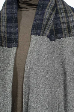 Vlas Blomme Plaid Cape Heather Grey| Knitwear