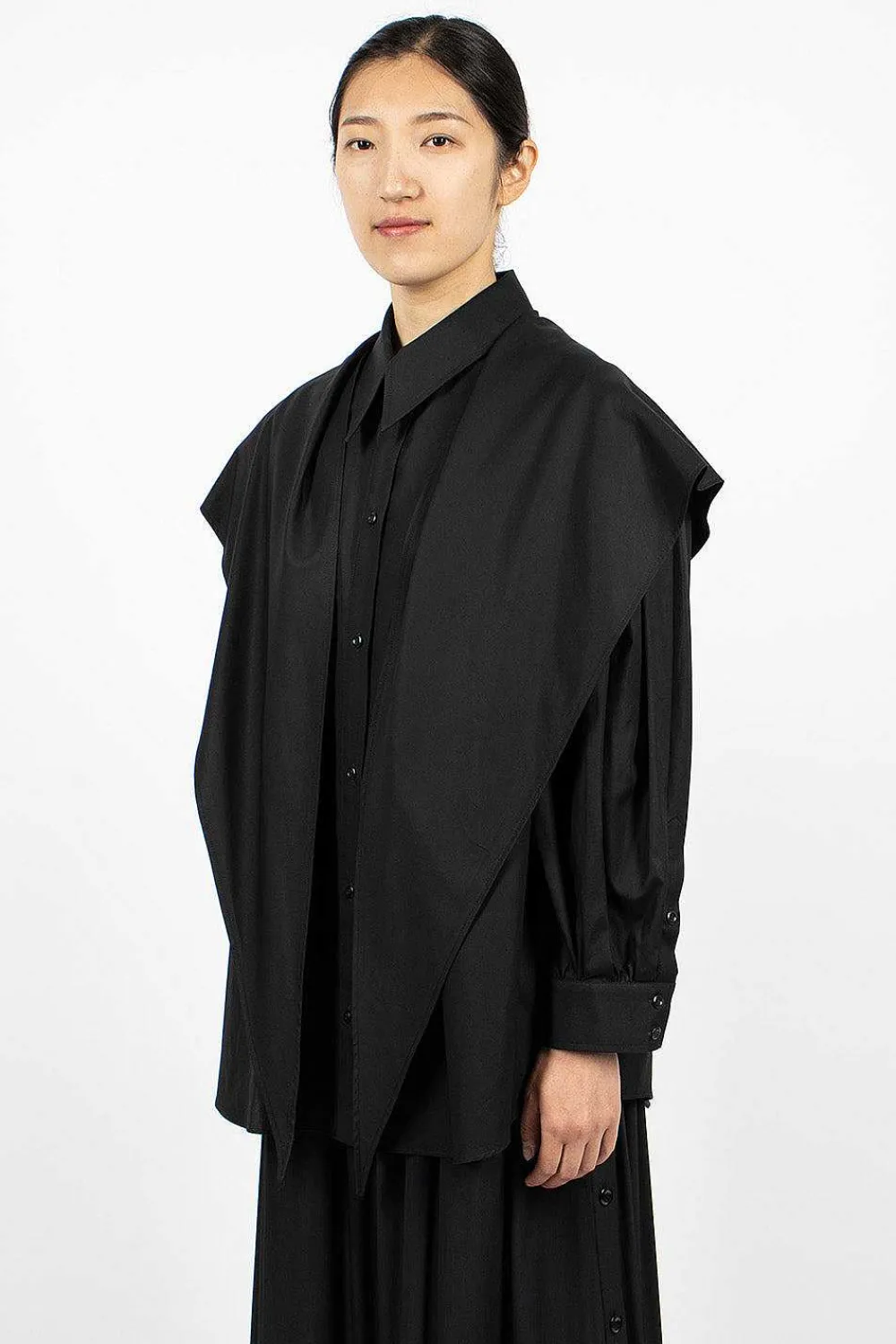 Simone Rocha Point Collar Shirt Black| Shirts