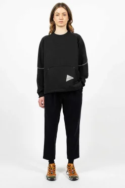 and wander Polartec Power Pullover Black| Tops