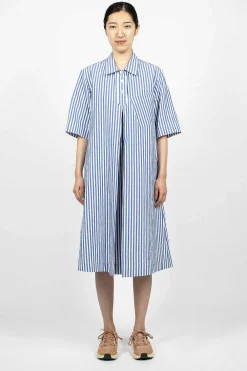 Margaret Howell Polo Dress Candy Stripe Blue/White| Dresses