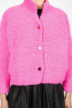 Daniela Gregis Pomegranate Bomber Knit Neon Fuchsia| Knitwear