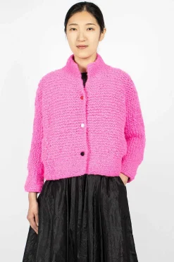 Daniela Gregis Pomegranate Bomber Knit Neon Fuchsia| Knitwear