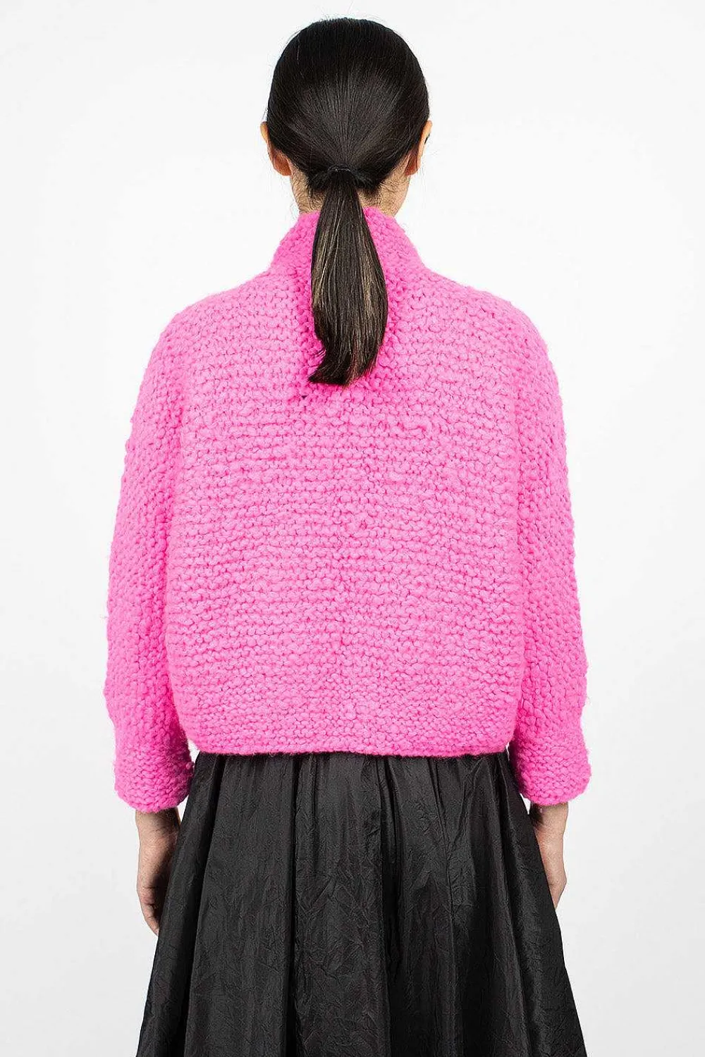 Daniela Gregis Pomegranate Bomber Knit Neon Fuchsia| Outerwear