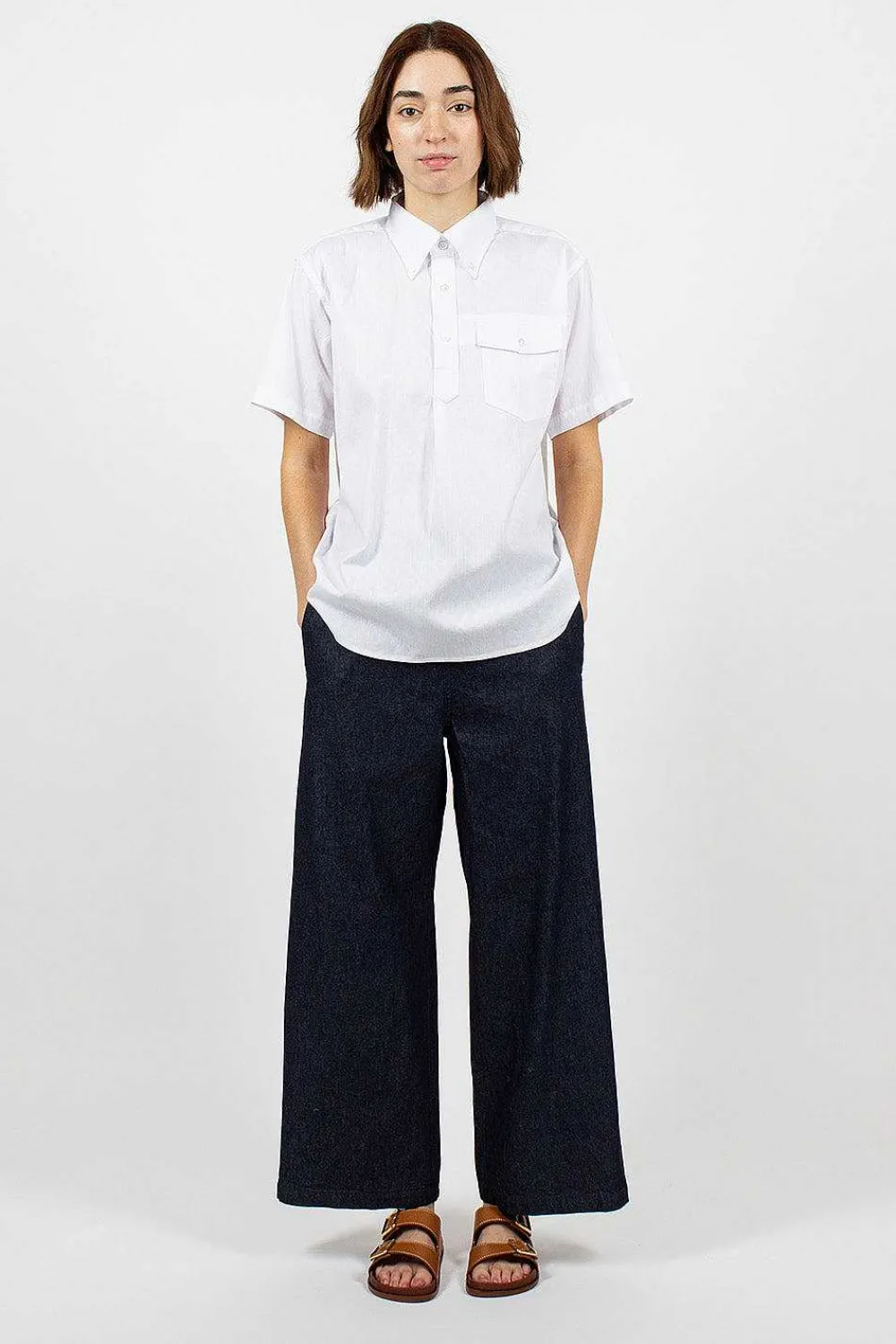 Engineered Garments FWK Popover Bd Shirt Dobby Check White| Shirts