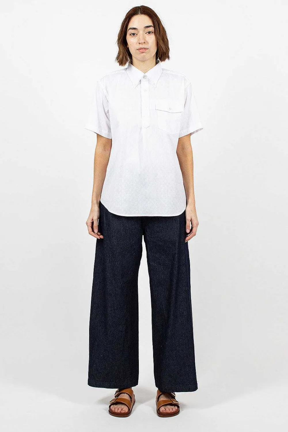 Engineered Garments FWK Popover Bd Shirt Dobby Check White| Shirts