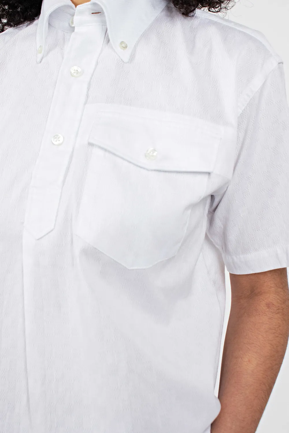 Engineered Garments FWK Popover Bd Shirt Dobby Check White| Shirts