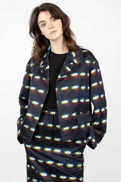 Dries Van Noten Printed Blazer Black| Outerwear