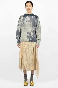 Dries Van Noten Printed Knit Jumper Blue| Knitwear