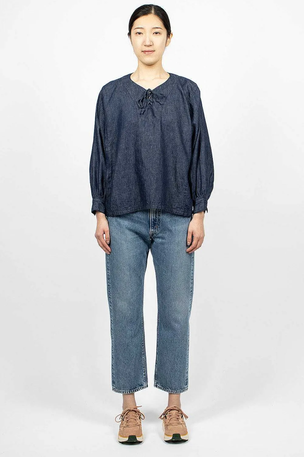 OrSlow Pullover Laced Shirt One Wash| Tops