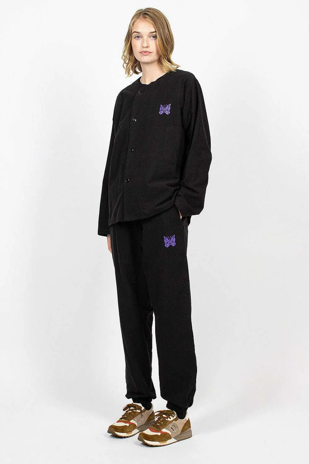 Needles Pyjama Set Black Flannel| Trousers
