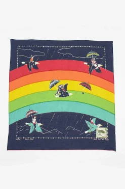 Kapital Rainbow And Birds Printed Bandana Navy| Bandanas