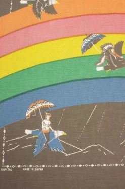 Kapital Rainbow And Birds Printed Bandana Khaki| Bandanas