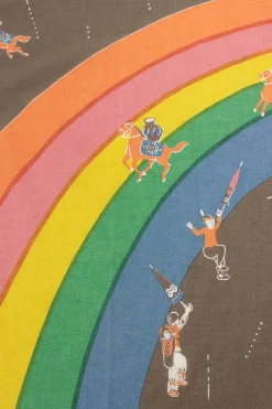 Kapital Rainbow And Horses Printed Bandana Khaki| Bandanas